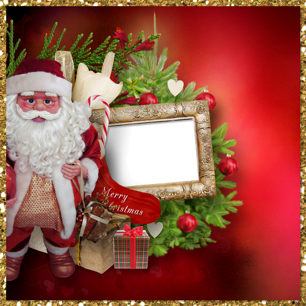 Cadre png Noël, Père Noël_Christmas Frame, Santa Claus