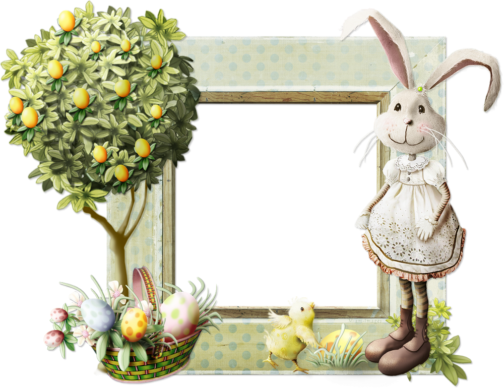 Cadre Pâques png, printemps Easter frame png