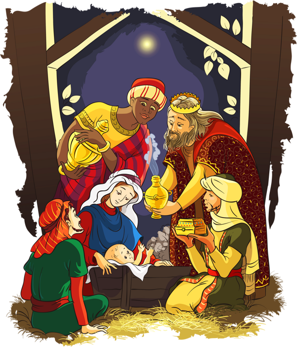 Crèche et Rois Mages épiphanie tube png Epiphany