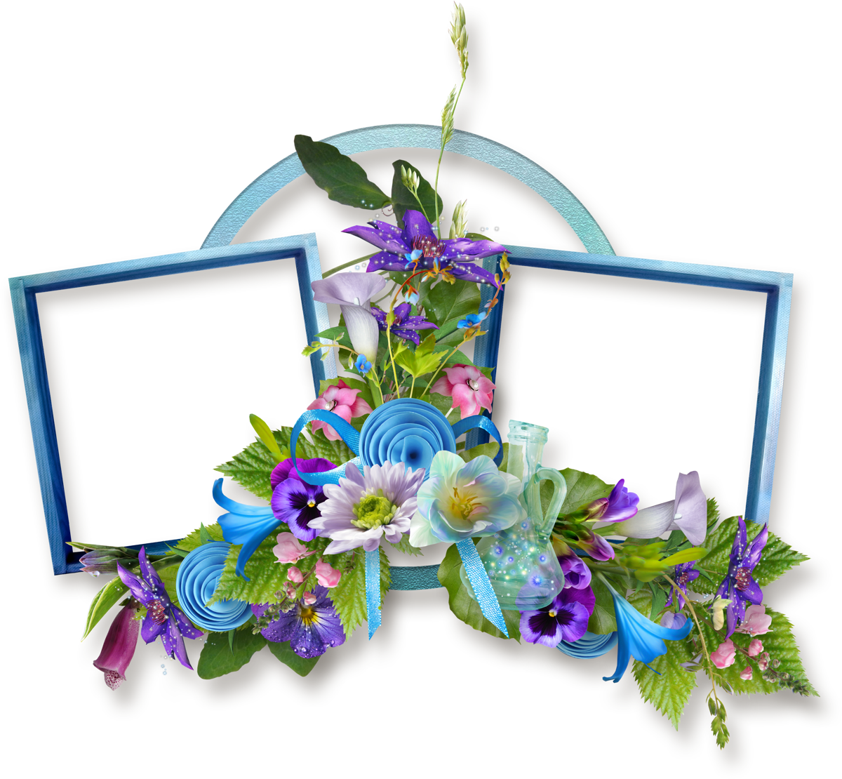 Cadre Fleuri Png Transparent Cluster Flowery Frame Png