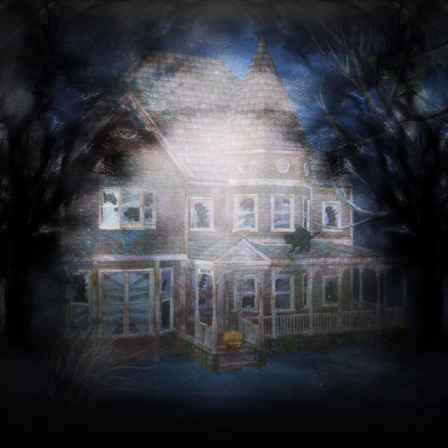 Fond Pour Créa Halloween, Maison Hantée, Haunted House