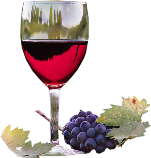 Verre De Vin Et Raisin : Tube Png - Glass Of Wine