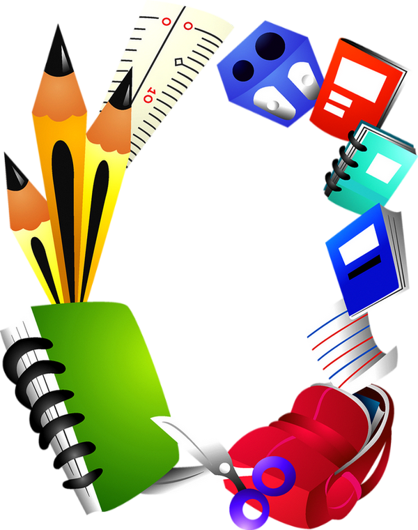 Fournitures scolaires, cadre png School supplies frame