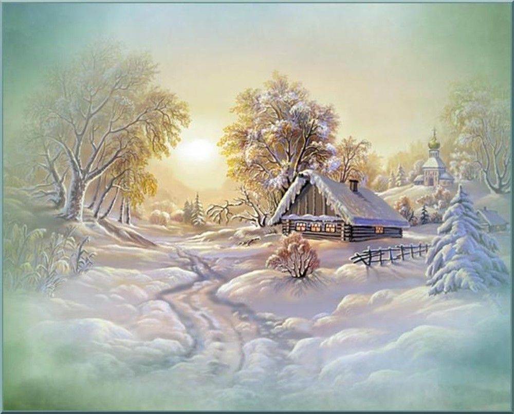 easy winter landscape drawing