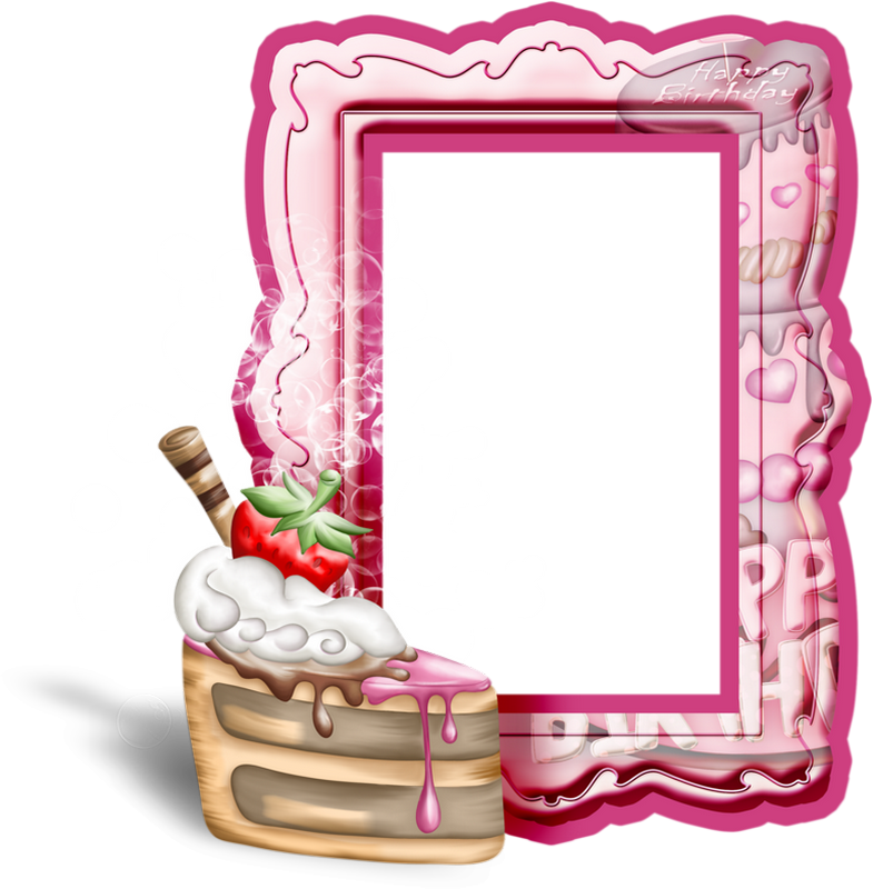 Cadre Anniversaire png, gâteau - Birthday frame png