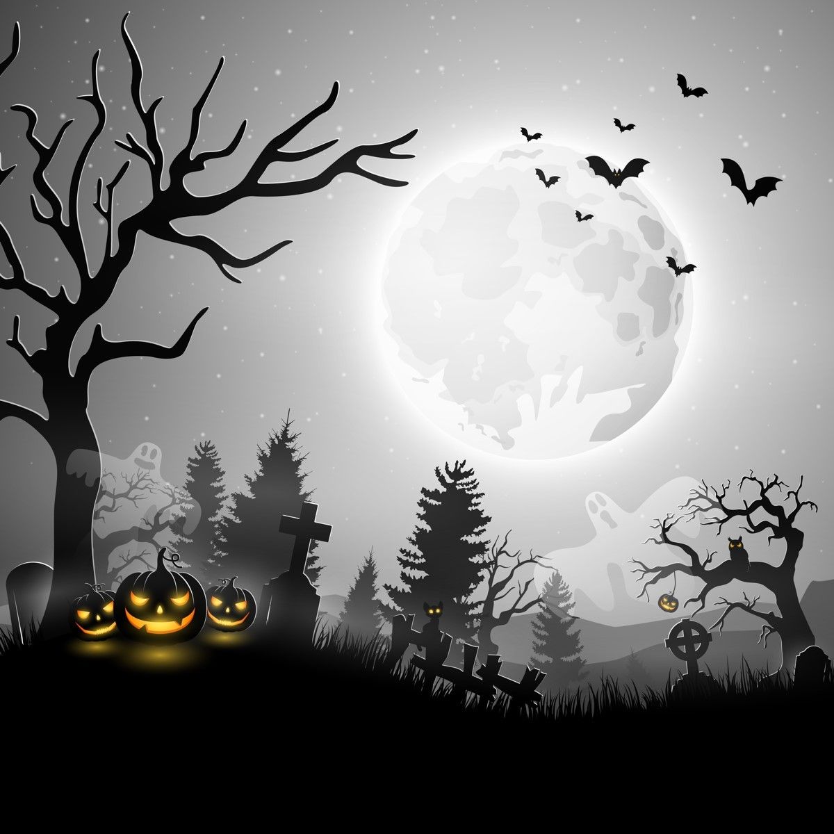 Halloween, Fond Pour Créa / Halloween Vector Background